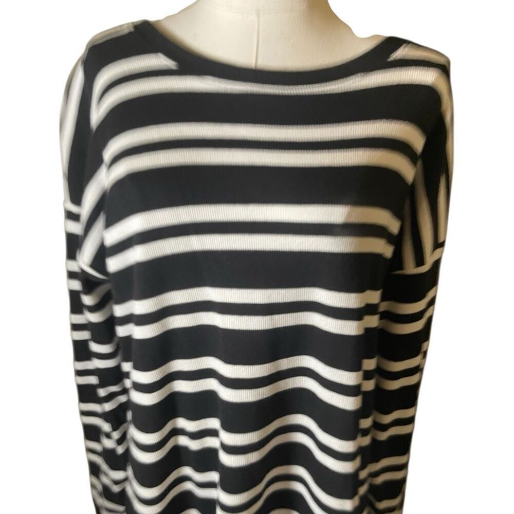 Talbots Black & White Stripe Pullover Dress Size XL - Picture 3 of 6